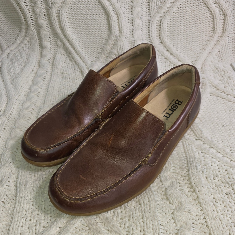 Born Brompton Moc Loafers Handcrafted Brown Leather Slip On Mens 12 Excellent